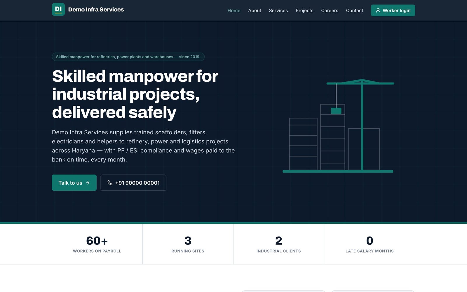 Sample company website